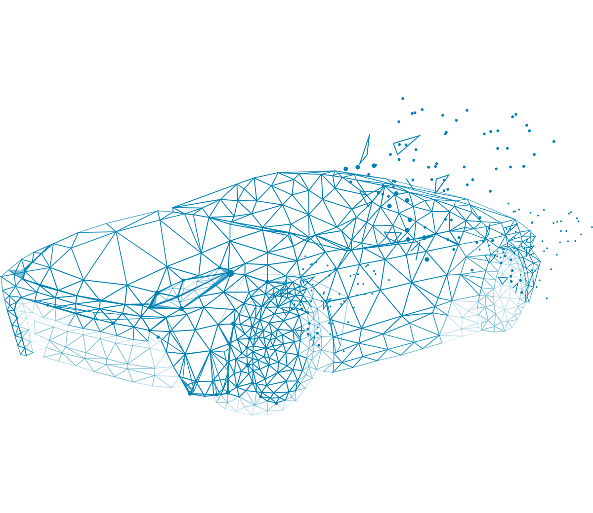 dibujo lineal de un coche