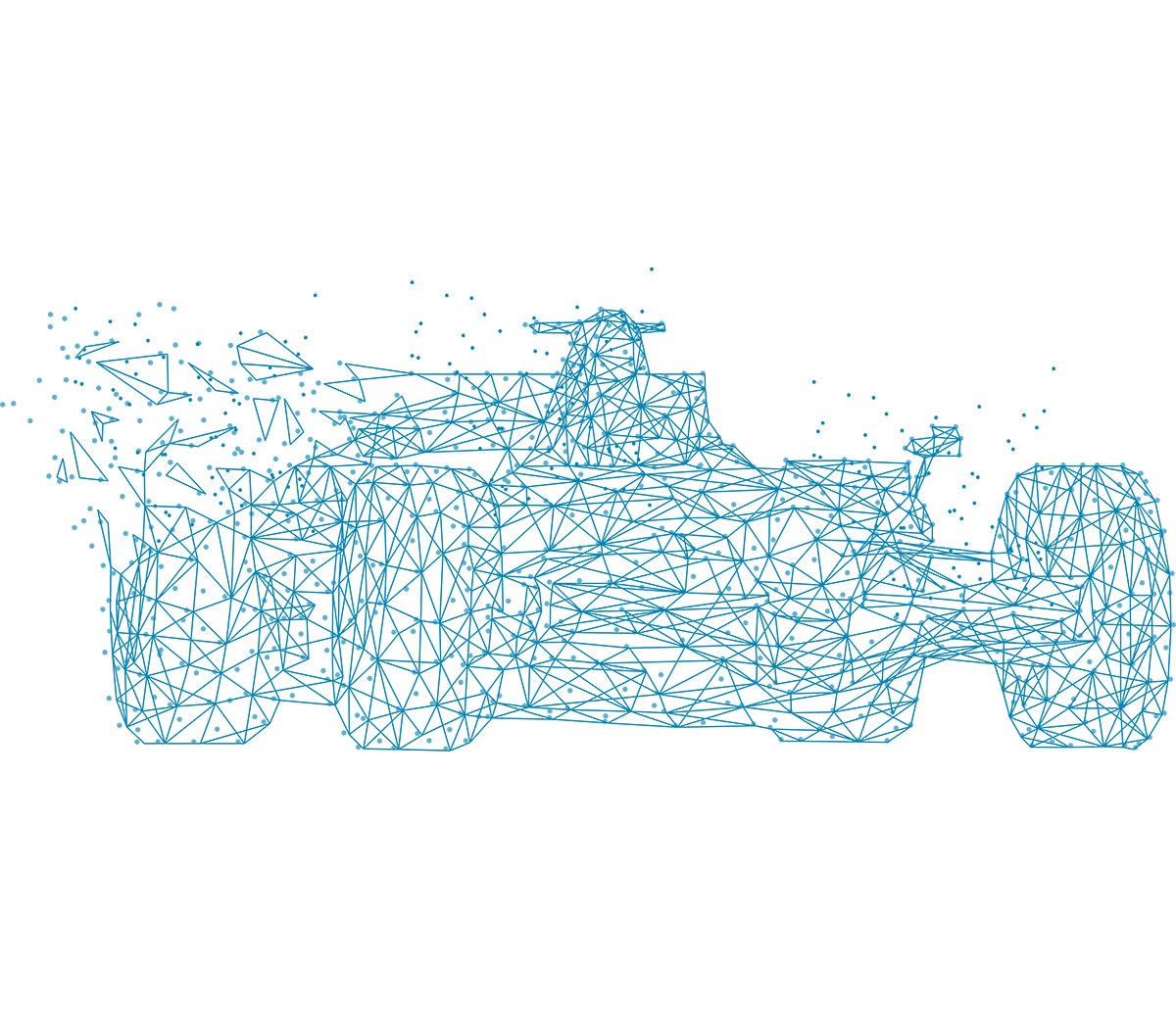 Dibujo lineal de un coche de Fórmula 1