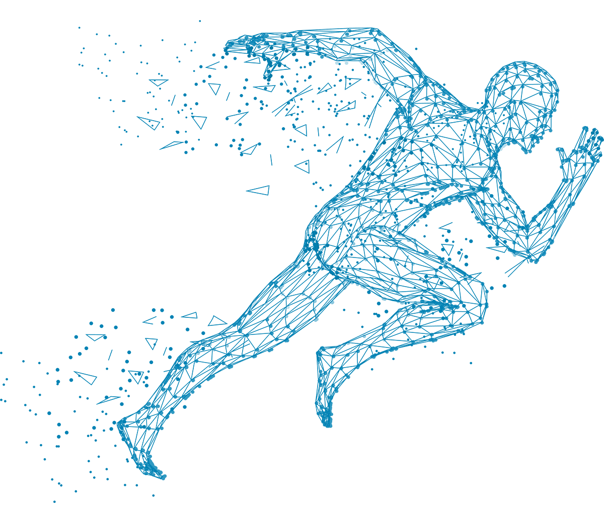 Dibujo lineal de un hombre corriendo